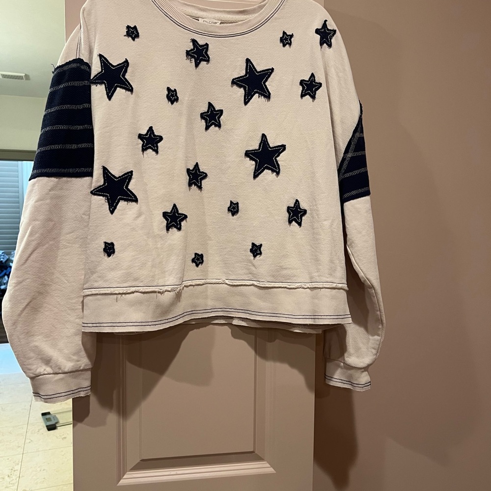 Pilcro Star Patch Oversized Sweatshirt - Picture 3 of 5